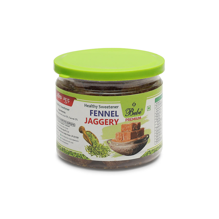 Bebe Fennel Jaggery (250g) + Bebe Cardamom Jaggery (250g) (Pack of 2 Each)