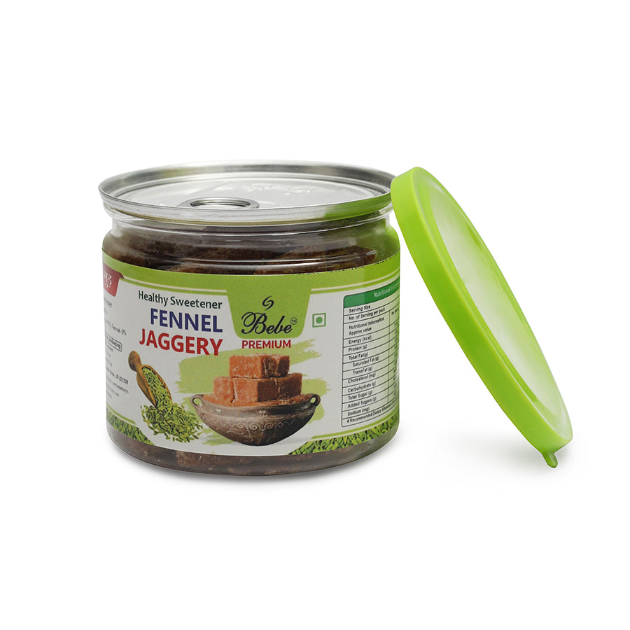 Bebe Fennel Jaggery (250g) + Bebe Cardamom Jaggery (250g) (Pack of 2 Each)
