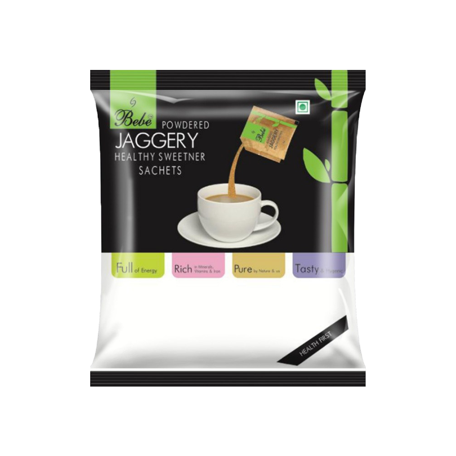 Bebe Jaggery Powder Sachets (150g) + Bebe Khand Sachets (150g) (Pack of 2 Each)