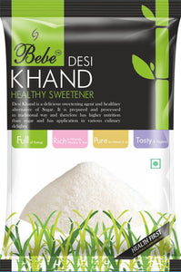 Bebe Desi Khand 400g Back |Healthy Sugar |Natural | Traditionally made like jaggery | Use in ladoo, Kheer | Relish with curd or ghee over roti or rice