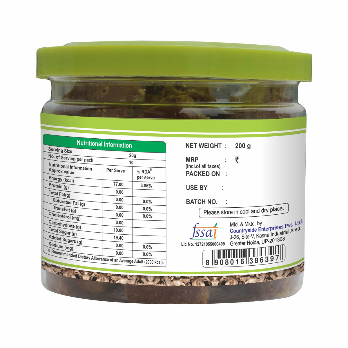 Bebe Dryginger Jaggery Sauth Gud for cough & cold Gur 200g (Pack of