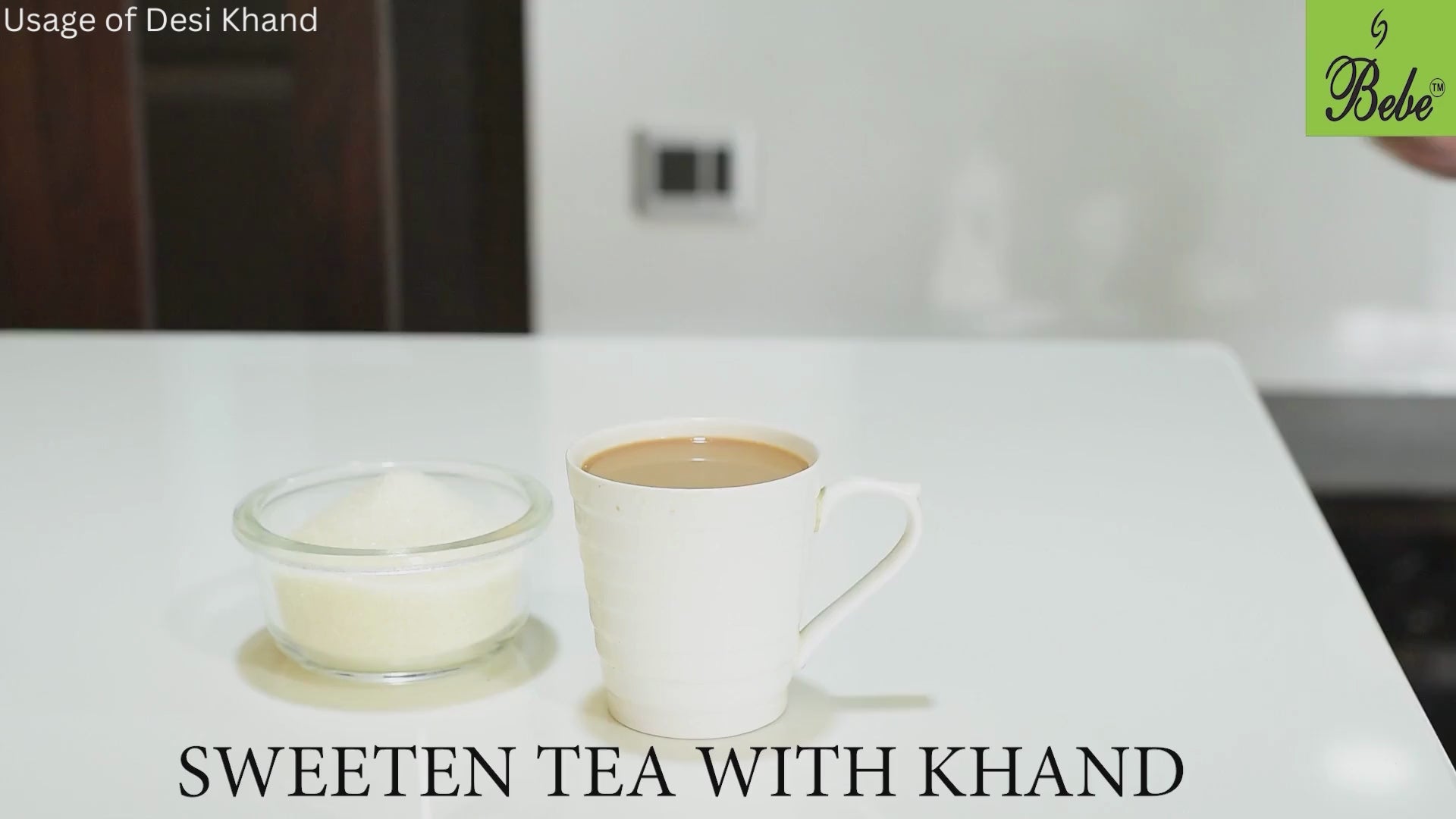Video about usage of Desi Khnad Bebe Desi khand 750g Front _All Natural  _ Healthy Sugar _ Traditionally made in small batches _ No chemicals _ Culinary Delight_sweetener for Tea,Coffee,Milk