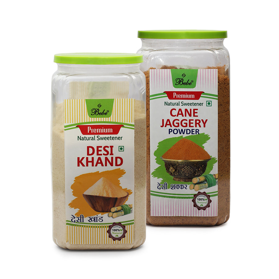 Bebe Premium Desi Khand (750g) & Bebe Premium Jaggery Powder (750g)