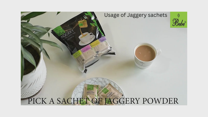 Video about How to Bebe Jaggery Powder Sachets|Easy to use |Easy to carry |Easily dissolves| Sweeten your tea,coffee,milk |Healthy Sugar|Traditionally made in small batches | Natural 